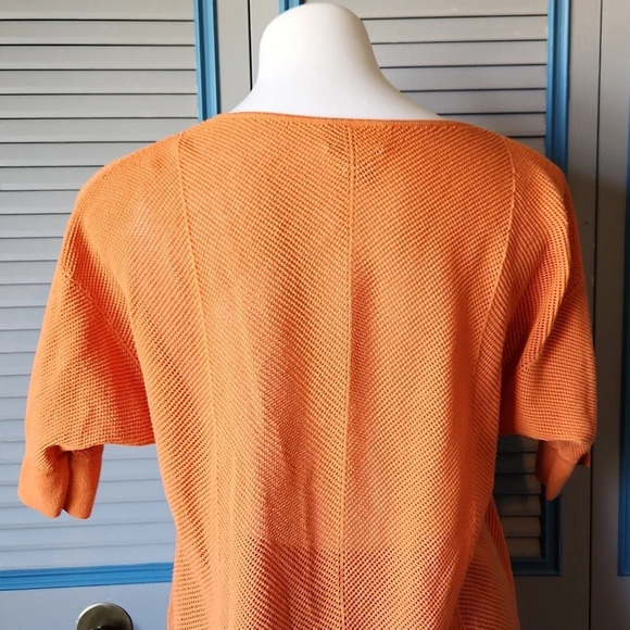 Neiman Marcus Sheer Orange Cotton Top - Picture 9 of 11